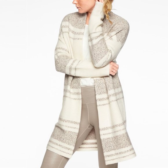 Athleta cream brown wool cashmere Panorama Point long sleeve oversized sweater - Picture 1 of 14